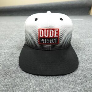 Dude Perfect Hat Cap Snap Back Mens One Size White Polka Dot Embroidered